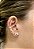 Earcuff Brinco Com Gotas brancas Zirconia Folheado Em Ouro - Imagem 2