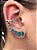 Brinco Ear Cuff Turmalina Feminino Banhado a Ouro Pressão - Imagem 4