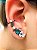 Brinco Ear Cuff Pedra Turmalina e Madre Perola Ródio Negro - Imagem 1