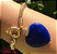 Pulseira Pingente de Coração Pedra Azul Banhado Ouro 18K - Imagem 1