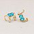 Brinco Piercing Fake Orelha Azul Safira Folheado Ouro Par - Imagem 4