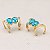 Brinco Piercing Fake Orelha Azul Safira Folheado Ouro Par - Imagem 3