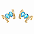 Brinco Piercing Fake Orelha Azul Safira Folheado Ouro Par - Imagem 1