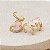 Brinco Piercing Fake Orelha Rosa Cravejado Folheado Ouro - Imagem 4