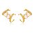 Brinco Piercing Fake Orelha Rosa Cravejado Folheado Ouro - Imagem 1