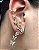 Ear Cuff Brinco Borboletas Micro Zirconias Folheado Em Ouro - Imagem 4