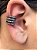 Brinco Piercing Fake Orelha Cartilagem Folheado Rodio Negro - Imagem 1