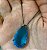 Colar Pingente Gota Cristal Azul Celeste Banhado Rodio Negro - Imagem 3