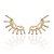 Brinco Ear Cuff Dourado Zirconias Brancas Banho de Ouro 18k - Imagem 1