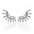 Brinco Ear Cuff Zirconias Brancas Folheado em Ródio Negro - Imagem 1