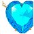 Conjunto Colar Brinco Coração Azul Safira Banhado A Ouro - Imagem 3