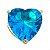 Conjunto Colar Brinco Coração Azul Safira Banhado A Ouro - Imagem 4