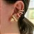 Conjunto Brinco Ear Hook E Piercing Fake de Bolinha Dourada - Imagem 2