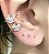 Brinco Piercing Fake Orelha Zirconias Brancas Banhado a Ouro - Imagem 2