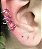 Piercing Fake Orelha Zirconia Coração Rosa Banho Rodio Branco - Imagem 2