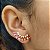 Ear Cuff Brinco Zirconias Brancas e Pink Banhado a Ouro - Imagem 2