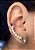 Brinco Ear Cuff Zirconias Azul em Gota Folheado Em Ouro Par - Imagem 1