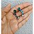 Brinco Ear cuff Pedra Oval Verde e Azul Folheado Ródio Negro - Imagem 2