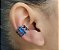 Brinco Piercing Fake Orelha Azul 3 Aros Banhado Ródio Negro - Imagem 2