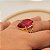 Anel Pedra Oval Grande Cristal Rubelita Banhado a Ouro 18k - Imagem 5