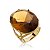 Anel Pedra Oval Grande Cristal Fume Banhado a Ouro - Imagem 1