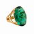 Anel Pedra Oval Grande Verde Esmeralda Banhado a Ouro - Imagem 1