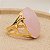 Anel Pedra Oval Grande Cristal Rosa Banhado a Ouro - Imagem 4