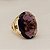Anel Pedra Oval Grande Ametista Banhado a Ouro 18k Luxo - Imagem 2