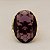 Anel Pedra Oval Grande Ametista Banhado a Ouro 18k Luxo - Imagem 3