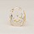 Anel Pedra Oval Grande Cristal Branco Banhado a Ouro 18k - Imagem 2