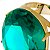 Anel Pedra Oval Grande Verde Turmalina Banhado a Ouro 18k - Imagem 5
