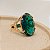 Anel Pedra Oval Grande Verde Turmalina Banhado a Ouro 18k - Imagem 4