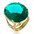 Anel Pedra Oval Grande Verde Turmalina Banhado a Ouro 18k - Imagem 1