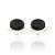 Brinco Oval Cravejado Cristal Preto e Zirconias Banhado Ouro - Imagem 1