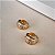 Brinco Argola Click Dourado com Zircônias Centrais - Imagem 1
