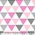 Tecido Tricoline Triângulos Mosaicos Coloridos Rosa - Imagem 1