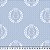 Tecido Tricoline Ursinho Coroa Branca com Fundo Azul Claro - Imagem 1