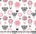 Tecido Tricoline Balão de Urso Rosa Bebê e Cinza - Imagem 1