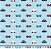 TECIDO TRICOLINE CARROS FUSCAS COLORIDOS FUNDO AZUL BEBÊ - Imagem 1