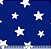 Tecido Tricoline Estrela Branca Fundo Azul - Imagem 1