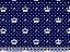Tecido Tricoline Coroa Branca e Poá Azul Bebê com Fundo Azul Marinho - Imagem 1
