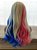 Peruca com 3 cores loira rosa e azul para cosplay personagem Arlequina - Imagem 2