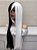 Peruca duas cores branca e preta com franja longa lisa para cosplay cruella it girl - Imagem 1