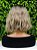 Peruca curta repartição fixa corte long bob levemente ondulada ombre hair pontas desfiadas - Imagem 3