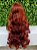 Peruca ondulada fios ruivos repartição de lado com mechas claras para personagens cosplay, filmes e séries - Imagem 2