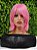 Peruca curta com franja rosa para personagem cosplay festa e eventos - Imagem 1