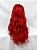 Peruca para cosplay de princesa repartição fixa e pontas cacheadas cor vermelha - Imagem 2