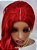 Peruca para cosplay de princesa repartição fixa e pontas cacheadas cor vermelha - Imagem 3
