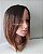 Peruca Chanel C/ Repartição Fixa no meio Ombre Hair preto C/ Castanho - Imagem 2