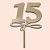 Topo de Bolo Aniversário 15 Anos Dourado 20cm - 01 Unidade - Imagem 1